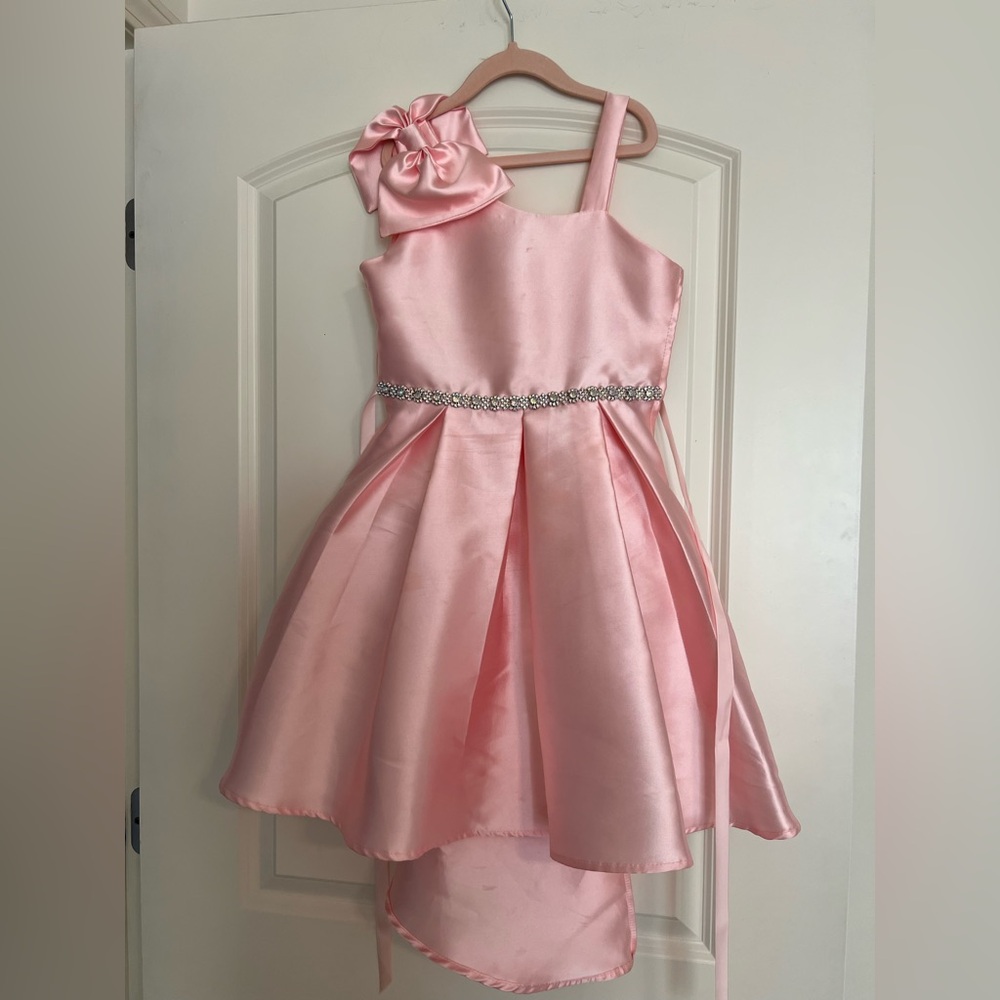 Rare Editions Pink Pleated One Shoulder Dress